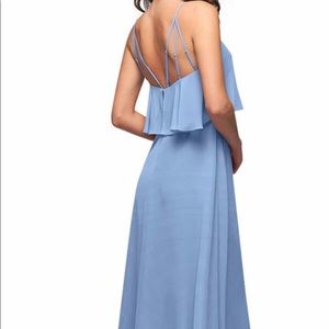 COPY - Azazie steel blue floor length dress